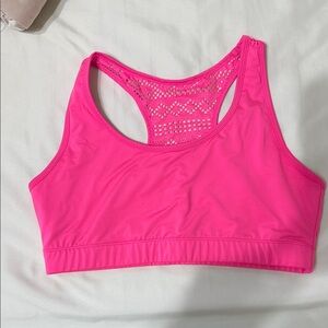 Zyia Pink Lace Back Bomber Sports Bra